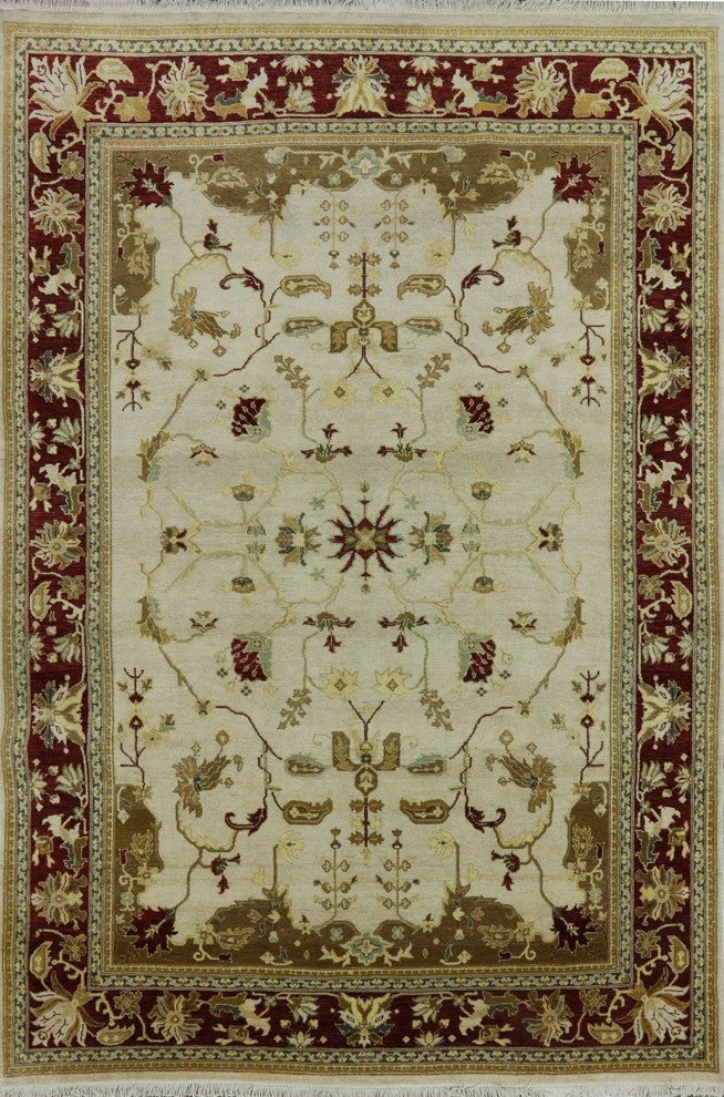 Handmade Peshawar Oriental Area Rug 6'x9', P2691