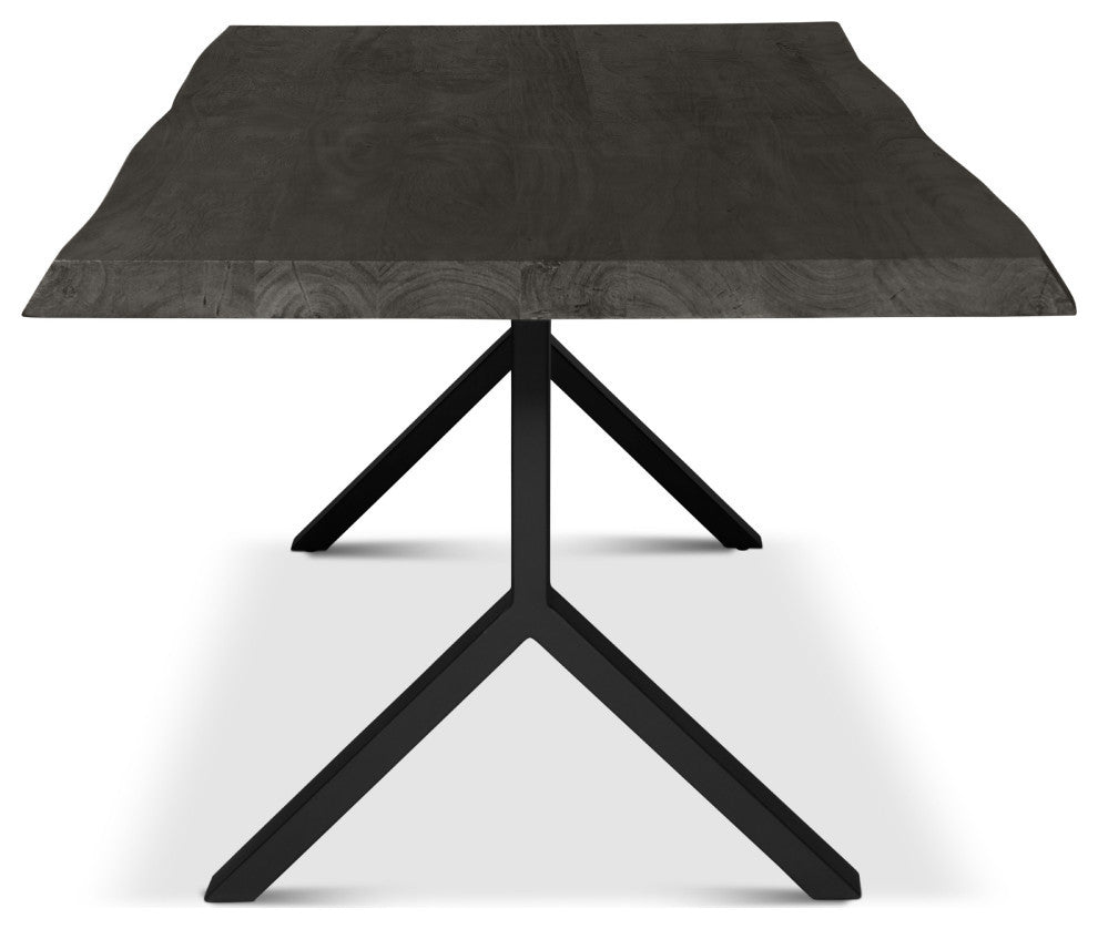 Brooks Dining Table, Y Base, 40"x79", Ebonized Top, Black Base