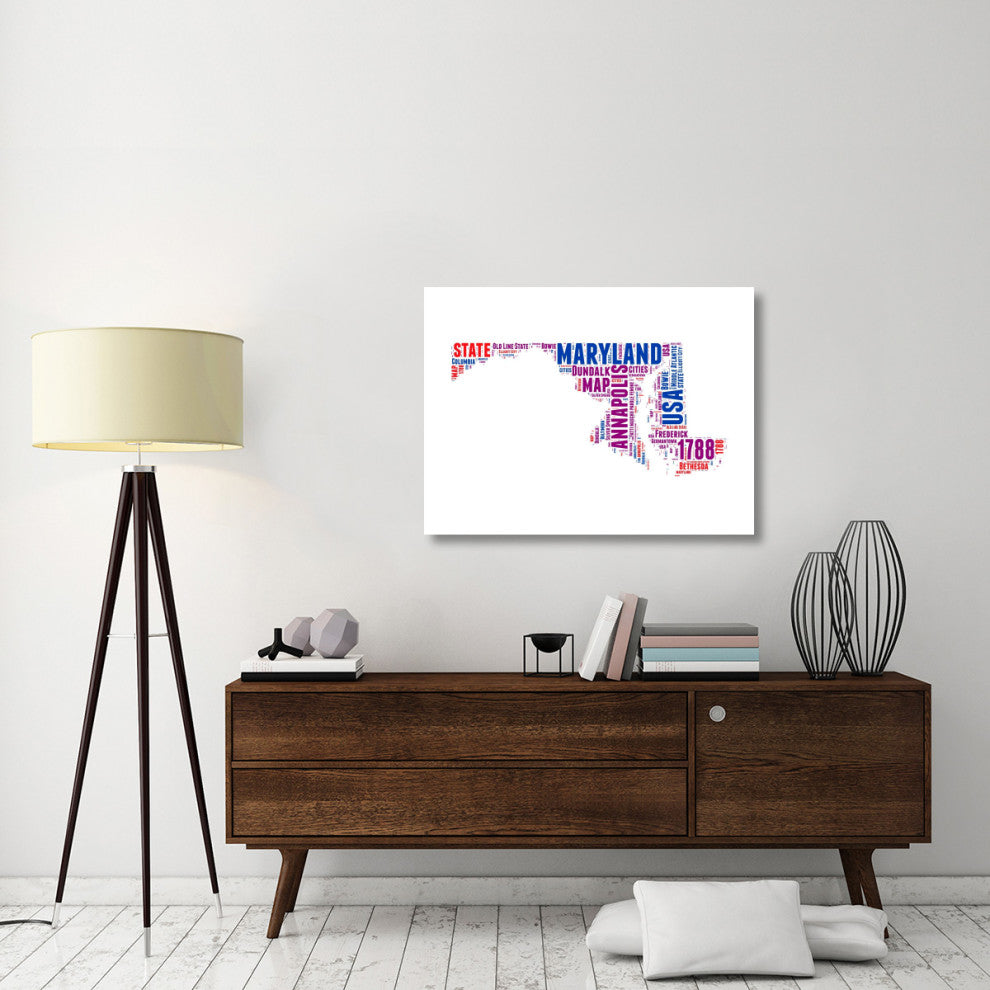 "Maryland Word Cloud Map" Fine Art Print