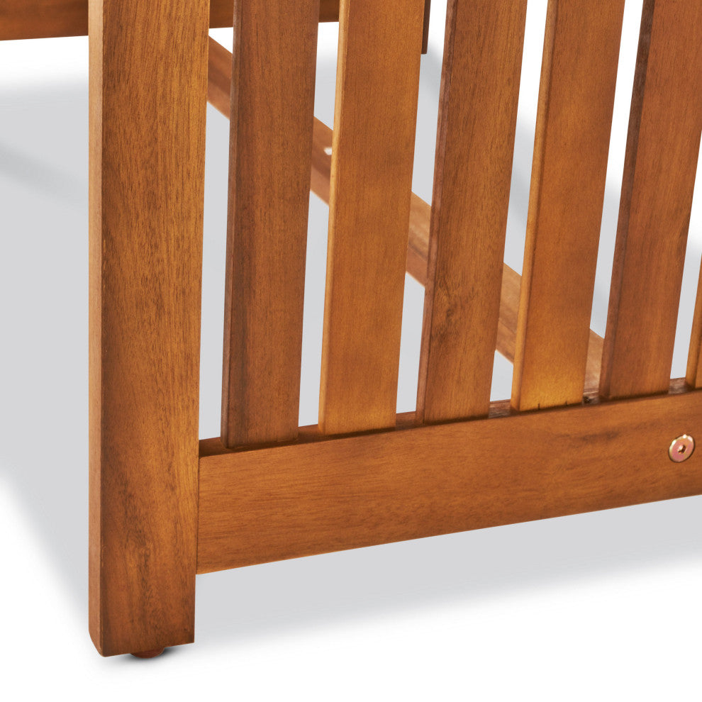 GDF Studio 8-Piece Cape Town Outdoor Acacia Wood Sofa Set, Dark Teal