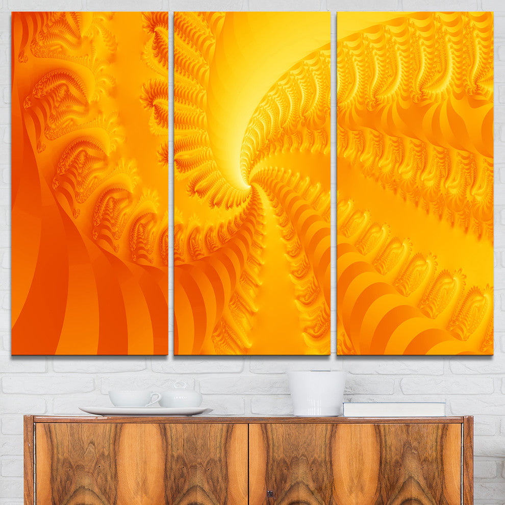 "Bright Yellow Abyss" Art Canvas Print, 3 Panels, 36"x28"