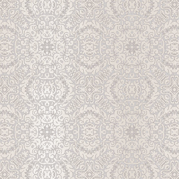 Modern Tribal Texture Wallpaper, Gray and Pearl, Sample