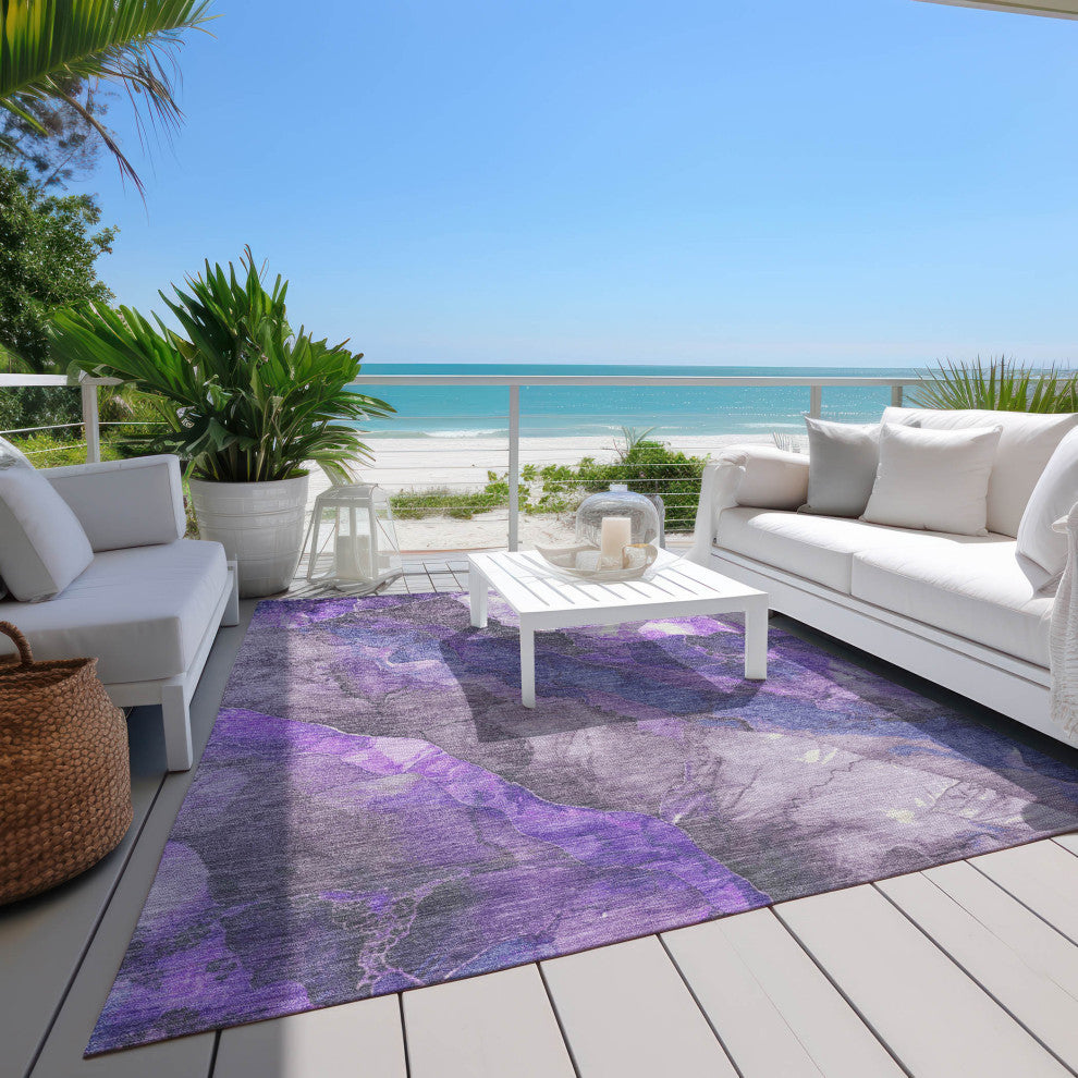 Machine Washable Indoor/Outdoor Chantille ACN1864 Violet 2'6" x 3'10" Rug