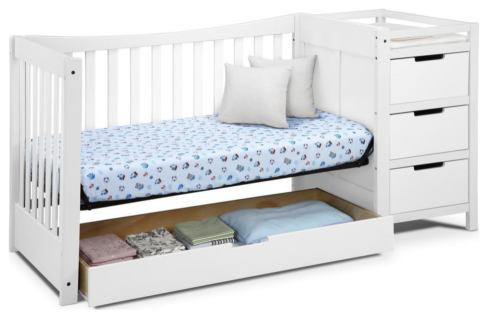 Graco Remi All-in-One Convertible Crib With Drawer and Changer, White