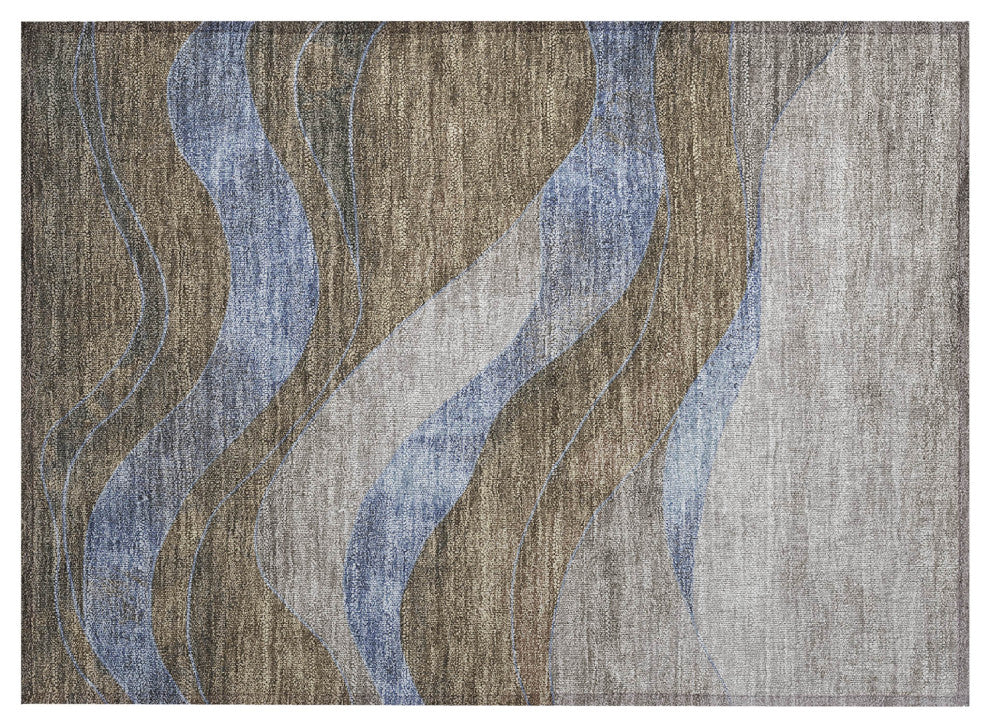 Machine Washable Indoor/Outdoor Chantille ACN1892 Taupe 1'8" x 2'6" Rug