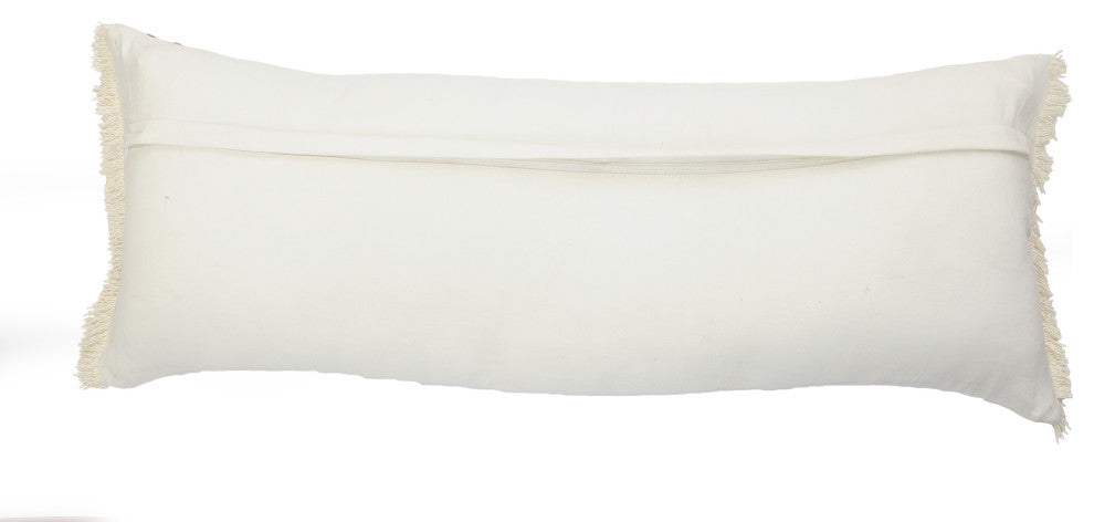 Charcoal Gray Solid Fringed Throw Pillow, 14" X 36"