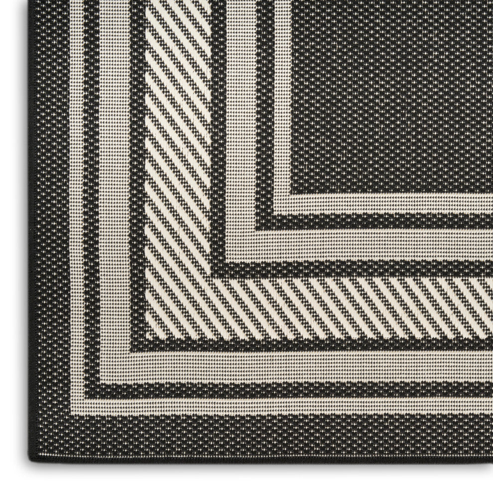 Nourison Horizon Indoor/Outdoor 9' x 12' Black Modern Rug