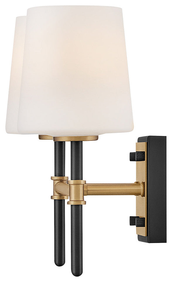 Hinkley Saunders Small Two Light Vanity, Black