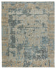 Ellerbe Rectangle Hand Knotted Rug, Tan Blue, 5'x8'