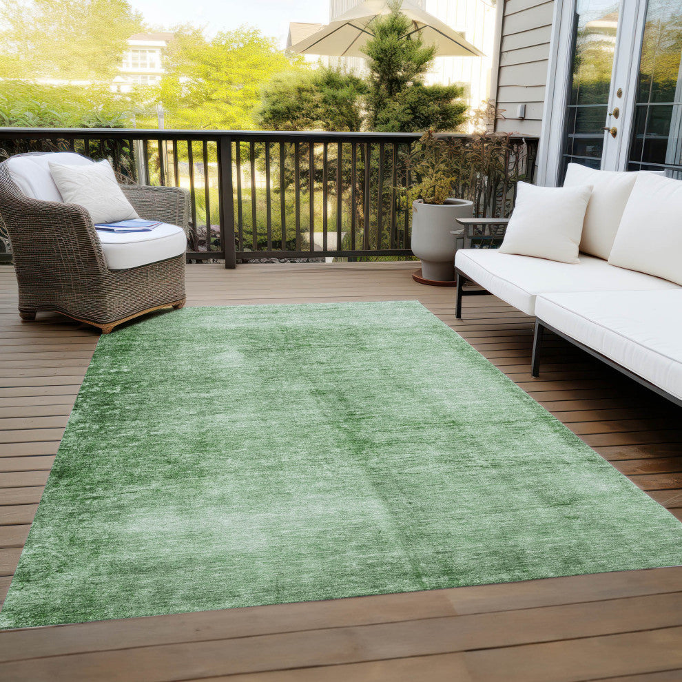 Machine Washable Indoor/Outdoor Chantille ACN1884 Green 3' x 5' Rug