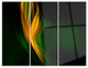 "Green Gold Upright Waves" Digital Metal Wall Art, 3 Panels, 36"x28"
