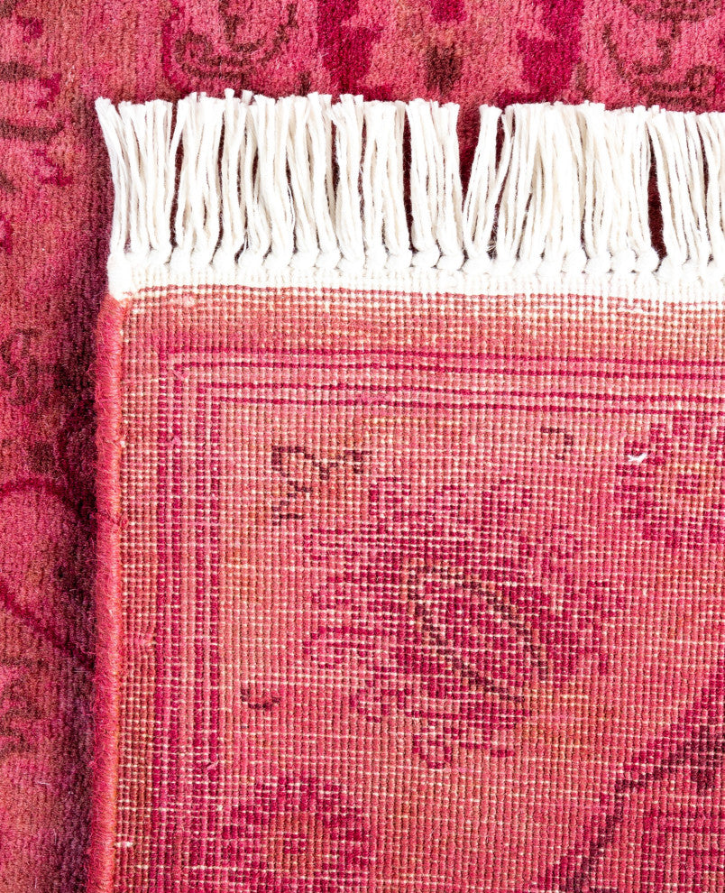 Overdyed One-of-a-Kind Hand-Knotted Area Rug Pink, 2' 6" x 10' 1"