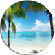 Palm Trees And Sea, Landscape Photo Disc Metal Wall Art, 23"