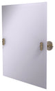Frameless Rectangular Beveled Edge Tilt Mirror, Antique Pewter