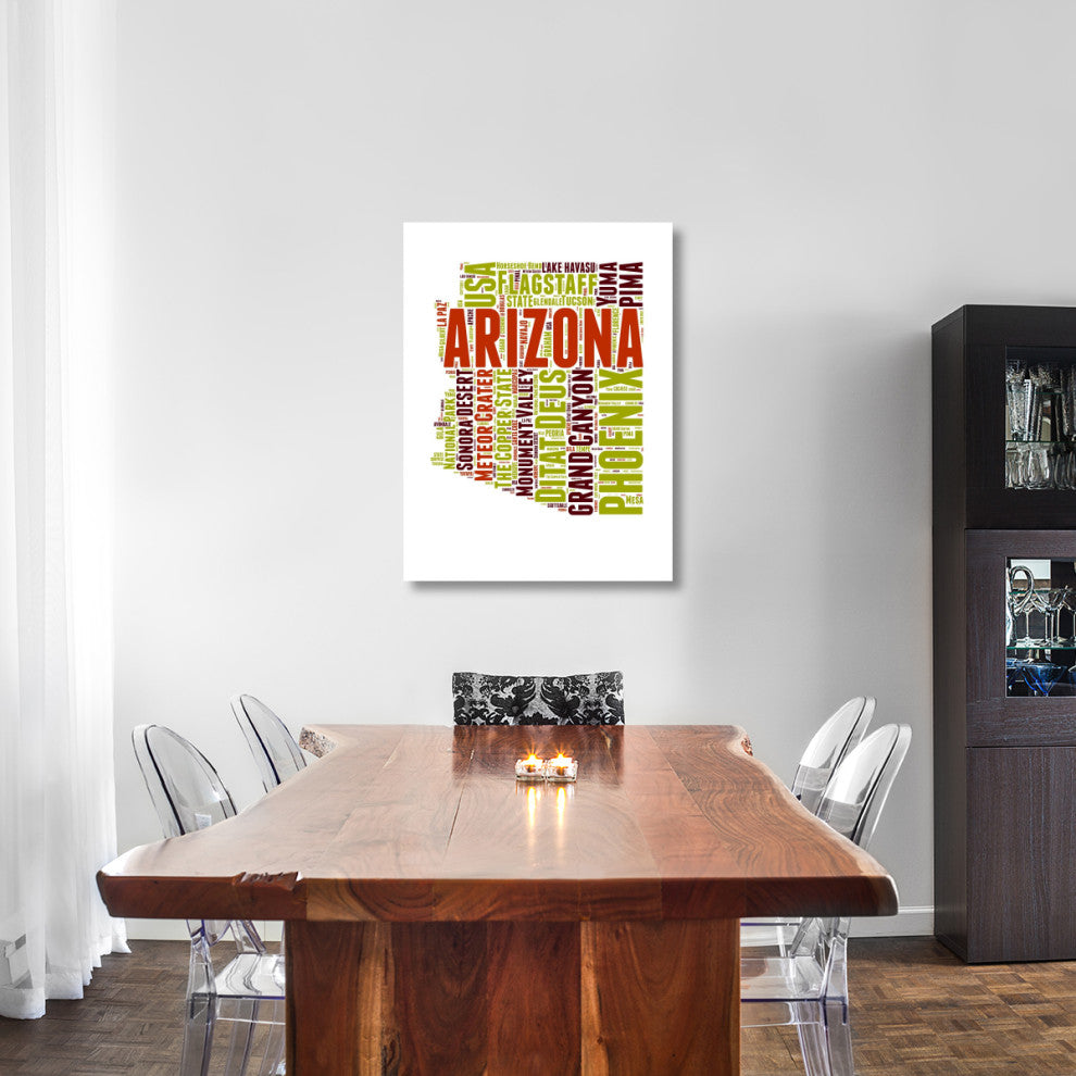 "Arizona Word Cloud Map" Fine Art Print