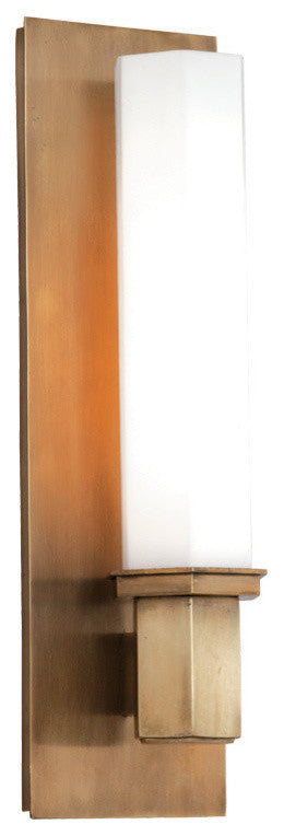 Walton, One Light Bath and Vanity, Aged Brass Finish, Opal Matte Glass Shade