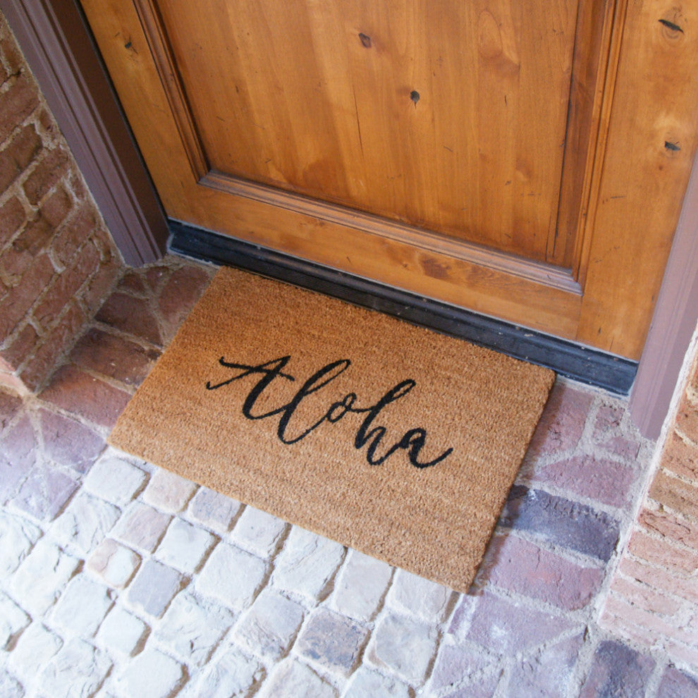 Rubber-Cal "Island Greetings"  Aloha (Hello) Welcome Mat 15mm X 18" X 30"