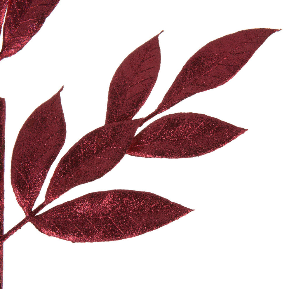 Vickerman L152905 22" Burgundy Glitter Bayleaf Artificial Christmas Spray