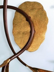 Linda 556 Ceiling Mount, Rust Brown and Gold, Satin White