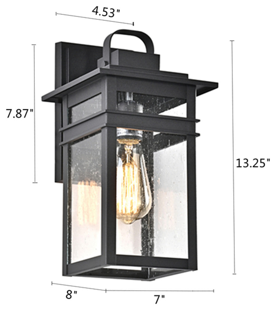 CHLOE Lighting Brian Transitional 1-Light Textured Black Outdoor Wall Sconce