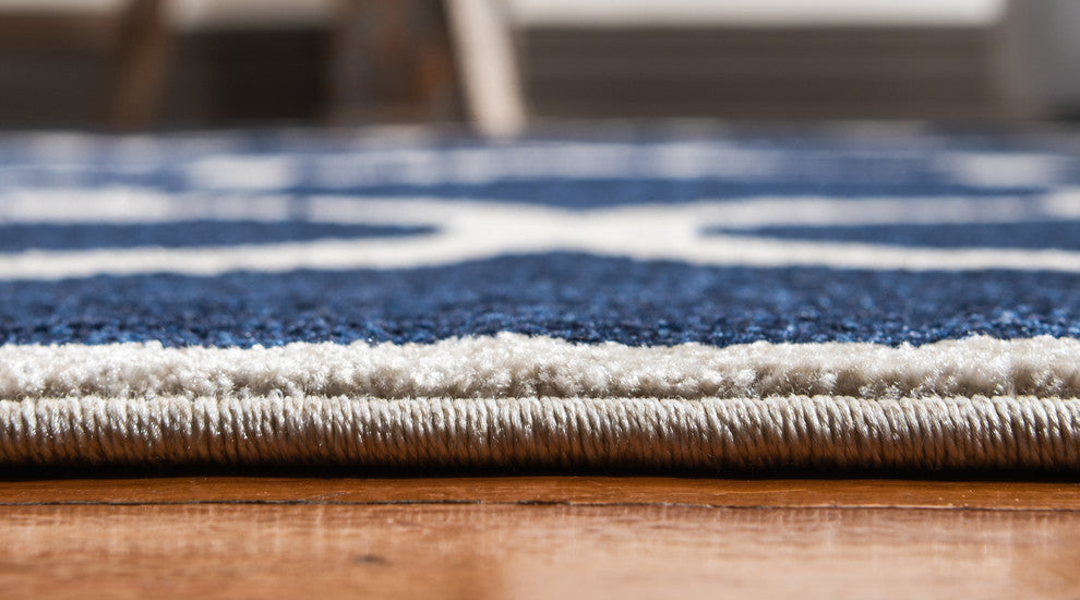 Unique Loom Navy Blue Austin Trellis 2' 2 x 3' 0 Area Rug