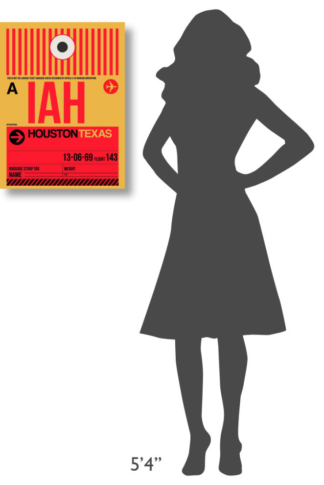 "IAH Houston Luggage Tag 1" Fine Art Print