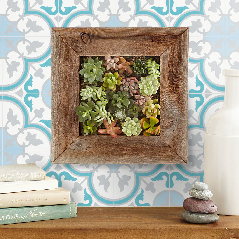 8"x8" Casa Handmade Cement Tile in Multicolor, Set of 12