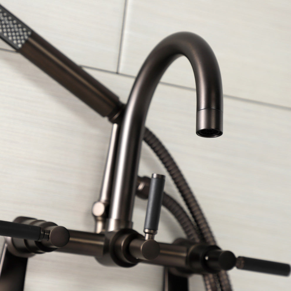 AE8155DKL 7" Adjustable Wall Mount Clawfoot Tub Faucet, Oil Rubbed Bronze