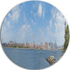 New York Skyline From East River Side, Disc Metal Wall Art, 11"