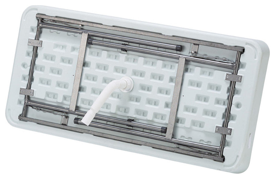 Modern Home 4' Party Ice Bin Table with Skirt - Portable Folding Tailgating Tab