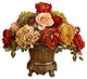 Garnet Peony and Hydrangea Silk Floral Arrangement