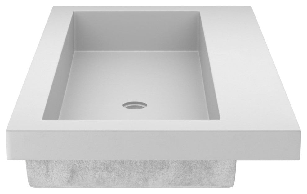 Trough 3619 Bathroom Sink, Pearl, No Faucet Holes