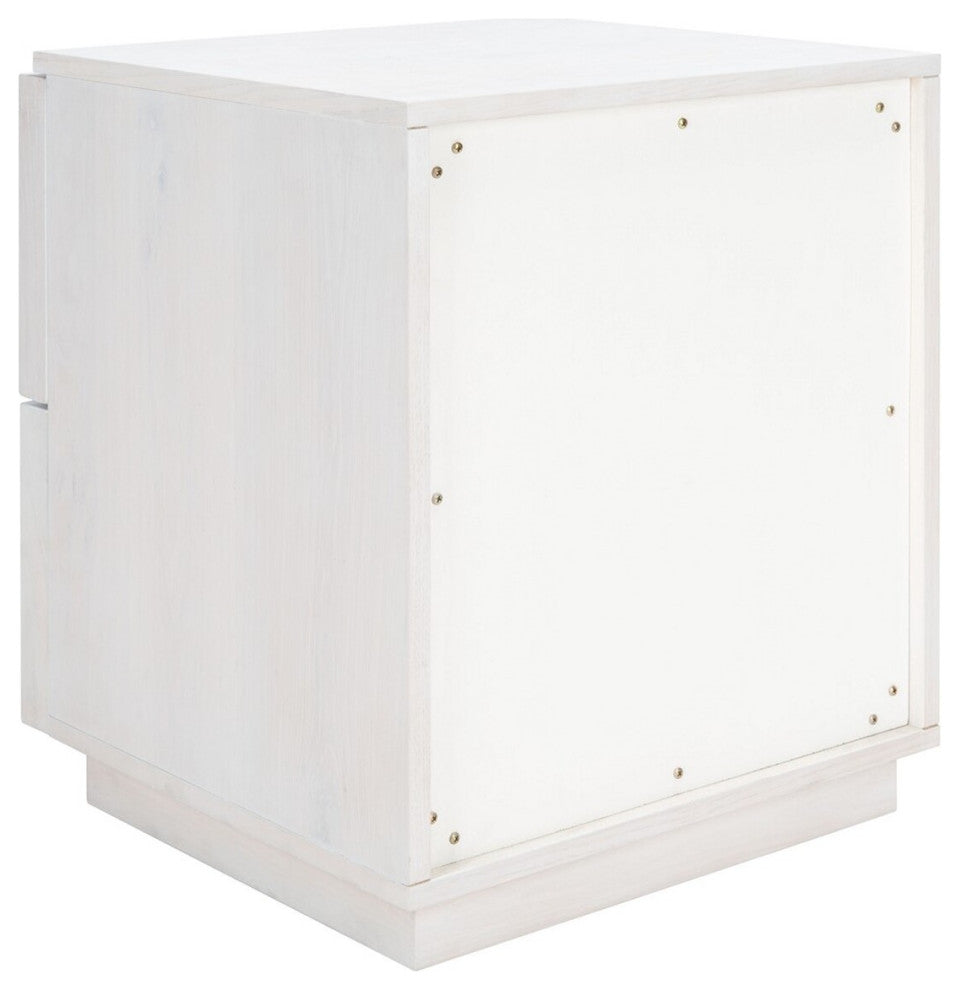 Safavieh Couture Zeus 2 Drawer Nightstand, White Wash