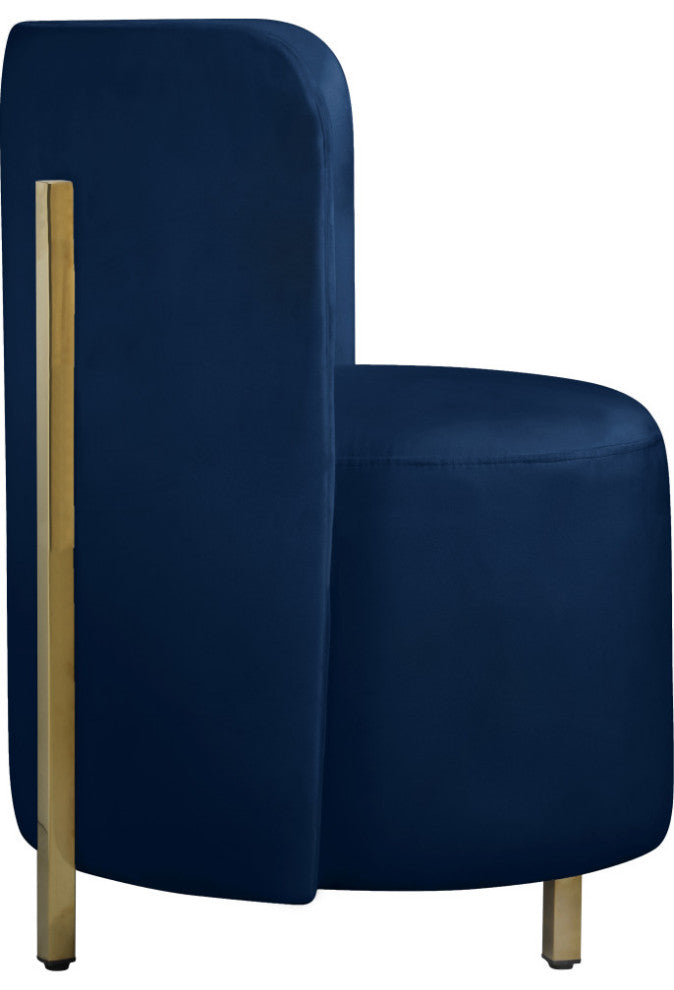 Rotunda Velvet Upholstered Accent Chair, Navy