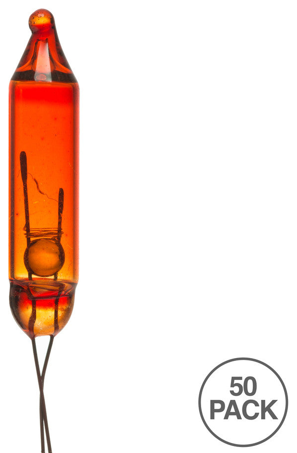 Vickerman W2V1708 Amber Glass Incandescent Mini Bulb With Pinched Base