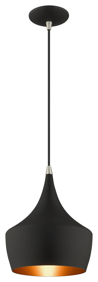 Livex Lighting 1-Light Mini Pendant, Black