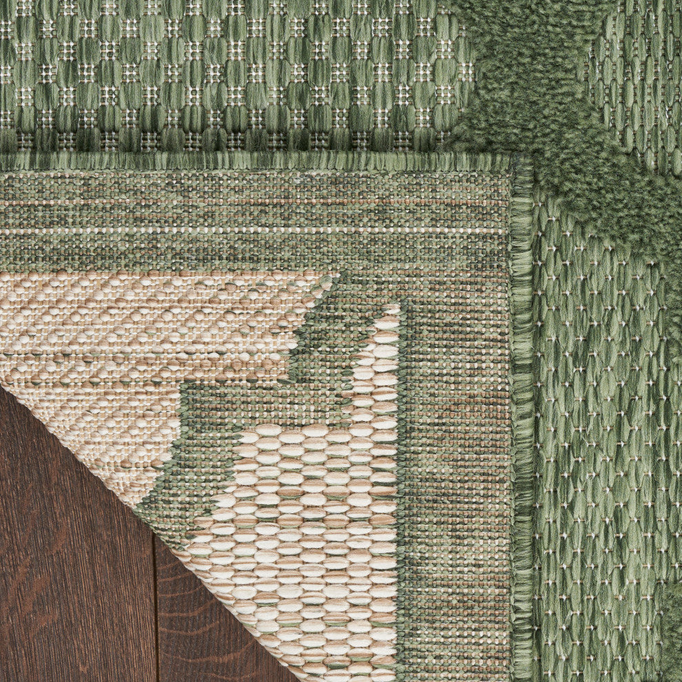 Nourison Nourison Easy Care 2'2" x 10' Green Modern Rug