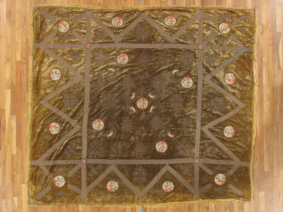 Consigned Italian Textile Rug, 7'2"x8'