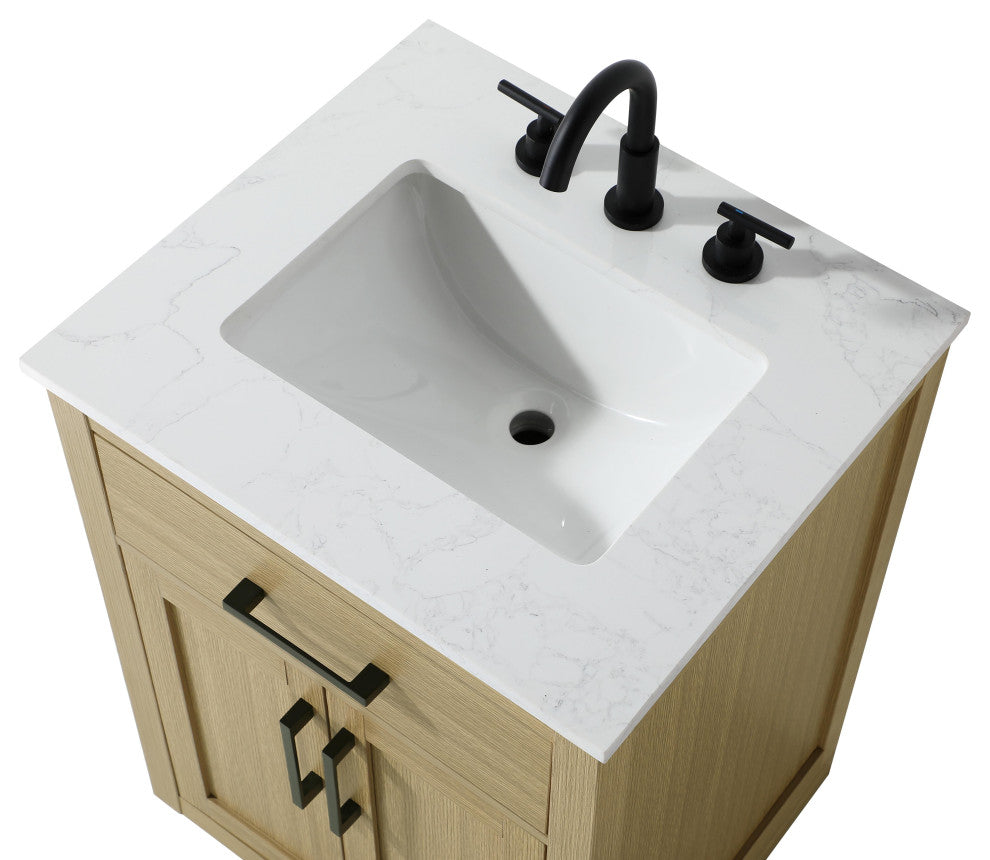 Home Living 24" Single Bathroom Vanity, Honey Brown