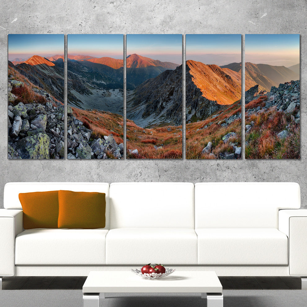 "Rocky Slovakia Mountains" Landscape Wall Art Canvas Print, 5 Panels, 60"x28"