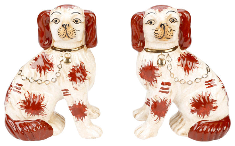 Saunders Ceramic 8" Staffordshire Dog Pair