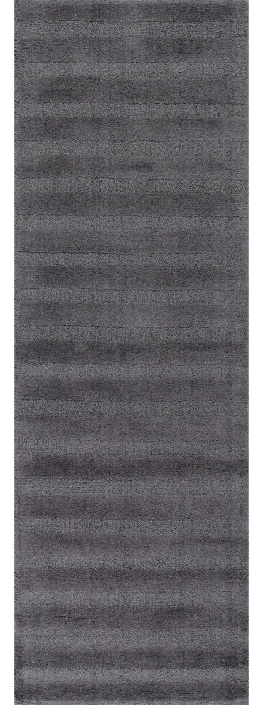 Vestry Striped Wool Area Rug, Charcoal 2' 6" x 8'