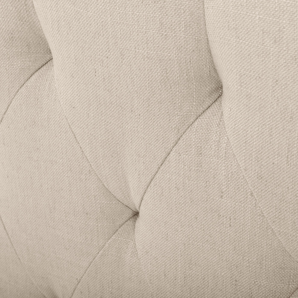 GDF Studio Celina Queen Size Headboard w/ Button Tufted Accent, Light Beige