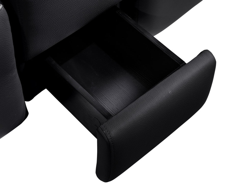 Niccolo Italian Leather 10-Piece U-Shaped 4 Power Reclining Sectional, Black