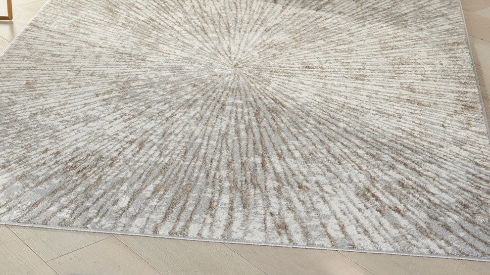 Nourison Glow 9' x 12' Grey Mocha Glam Indoor Rug