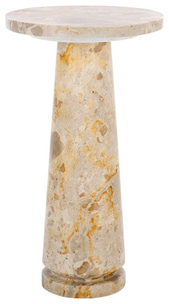 Safavieh Couture Valentia Round Marble Accent Table, Beige