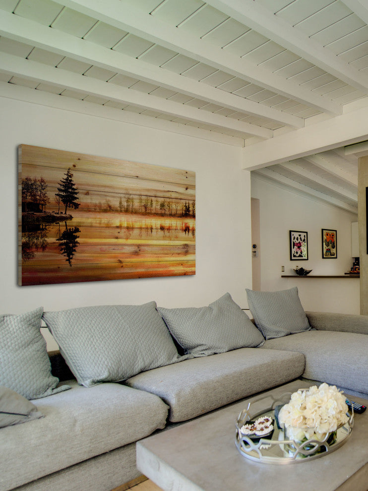 "Chanannes" Painting Print on Natural Pine Wood, 45"x22.5"