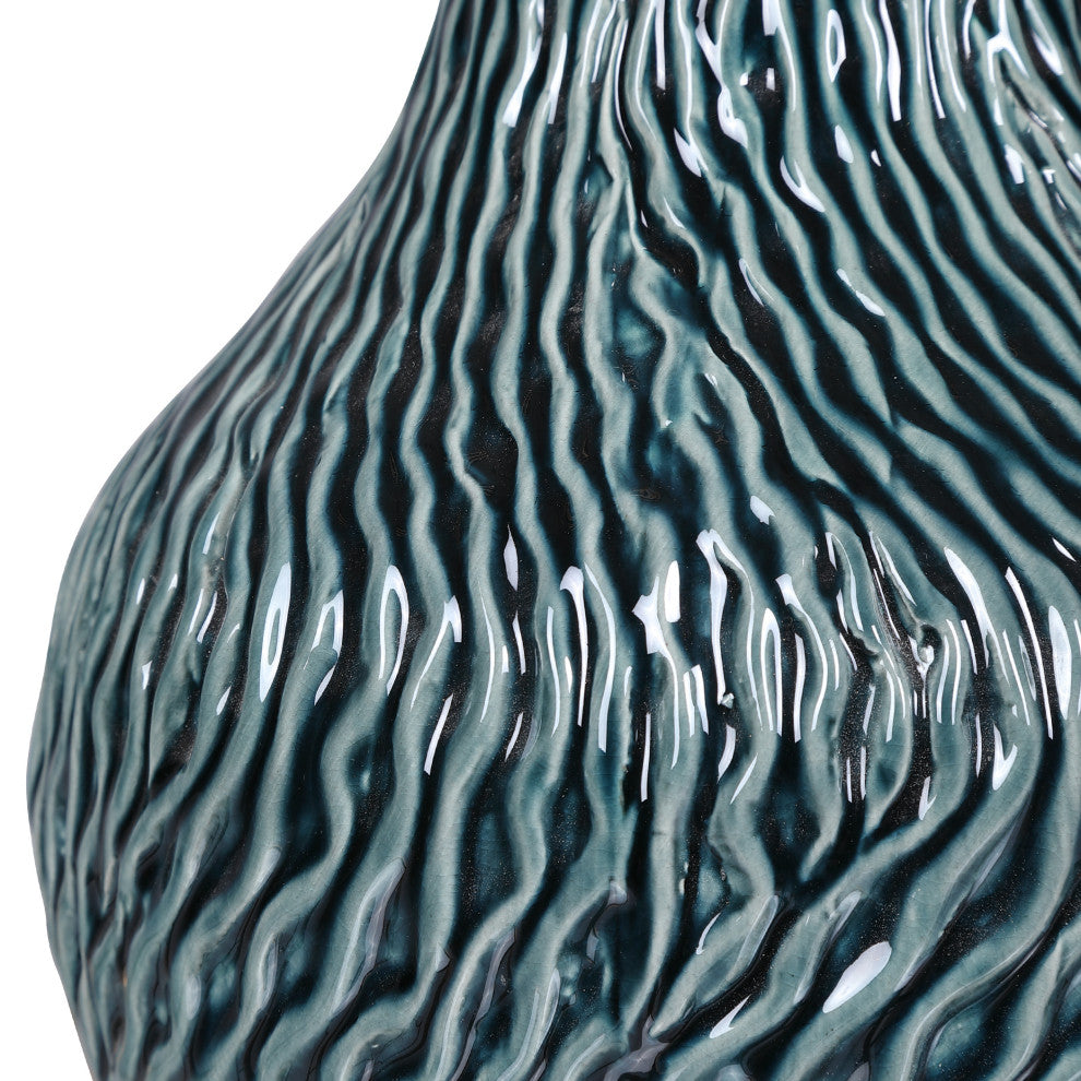 Uttermost Almera Dark Teal Bottles, 2-Piece Set