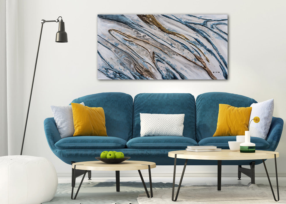 "Water Running Down The Hill" Abstract Hand Painted Art; Fine Art; Modern Art