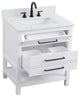 Home Living 30" Single Bathroom Vanity, White With Backsplash